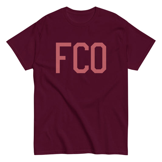 Aviation Enthusiast Men's Tee - Deep Pink Graphic • FCO Rome • YHM Designs - Image 01