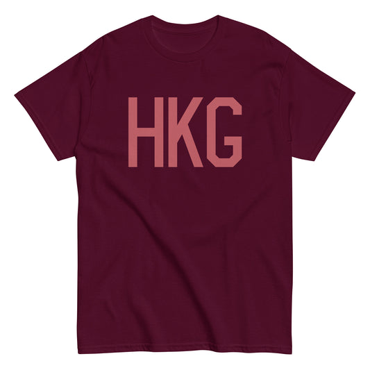 Aviation Enthusiast Men's Tee - Deep Pink Graphic • HKG Hong Kong • YHM Designs - Image 01