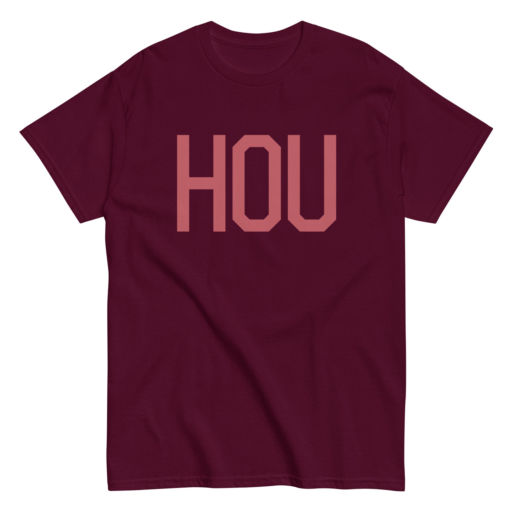 Aviation Enthusiast Men's Tee - Deep Pink Graphic • HOU Houston • YHM Designs - Image 01
