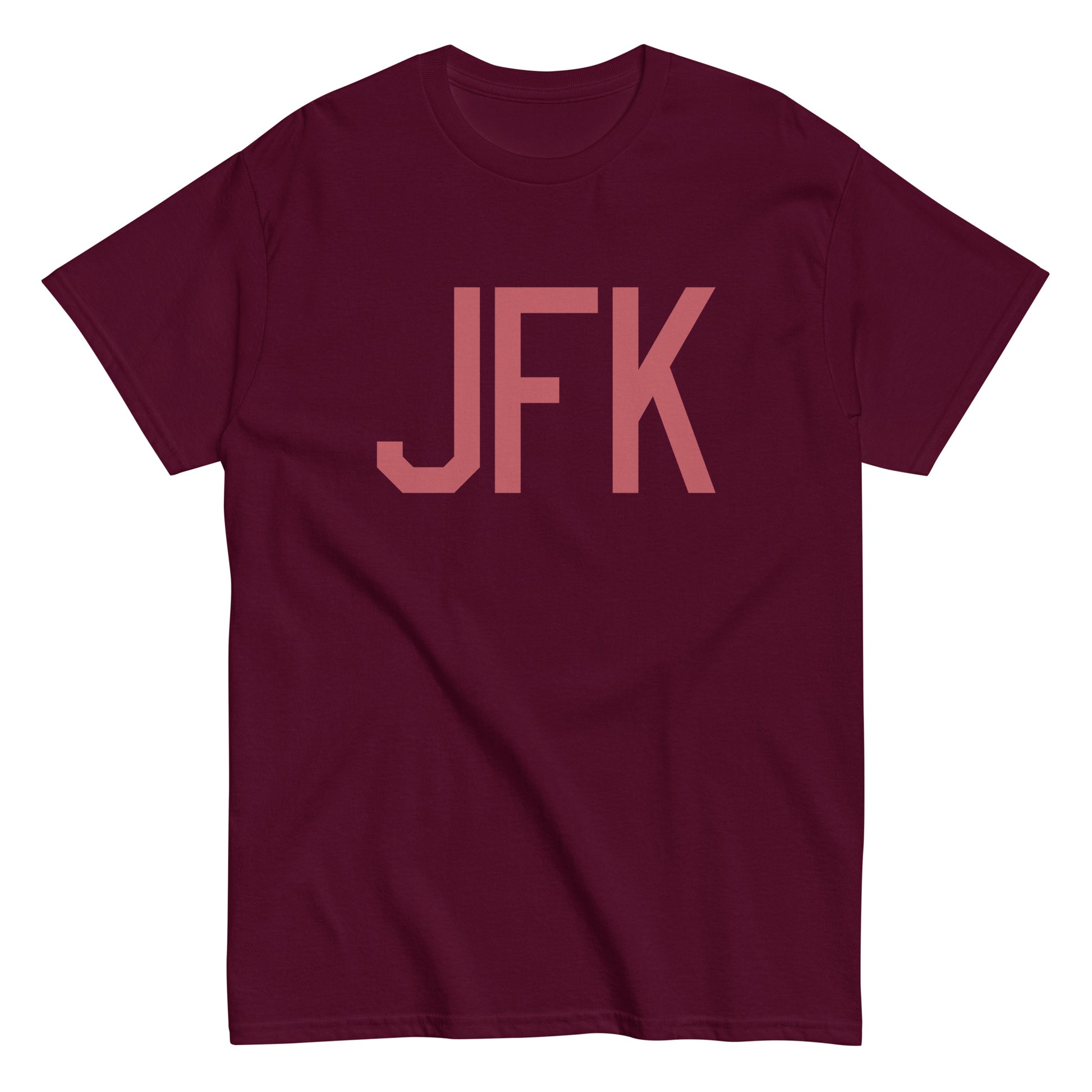 Aviation Enthusiast Men's Tee - Deep Pink Graphic • JFK New York City • YHM Designs - Image 01