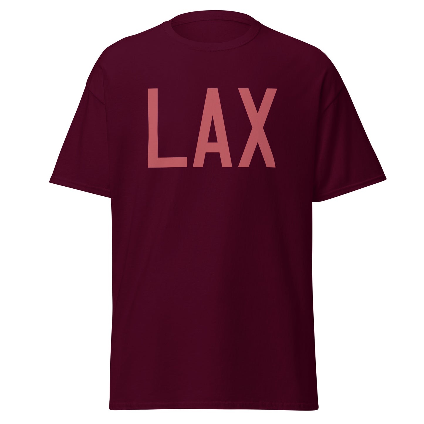 Aviation Enthusiast Men's Tee - Deep Pink Graphic • LAX Los Angeles • YHM Designs - Image 05