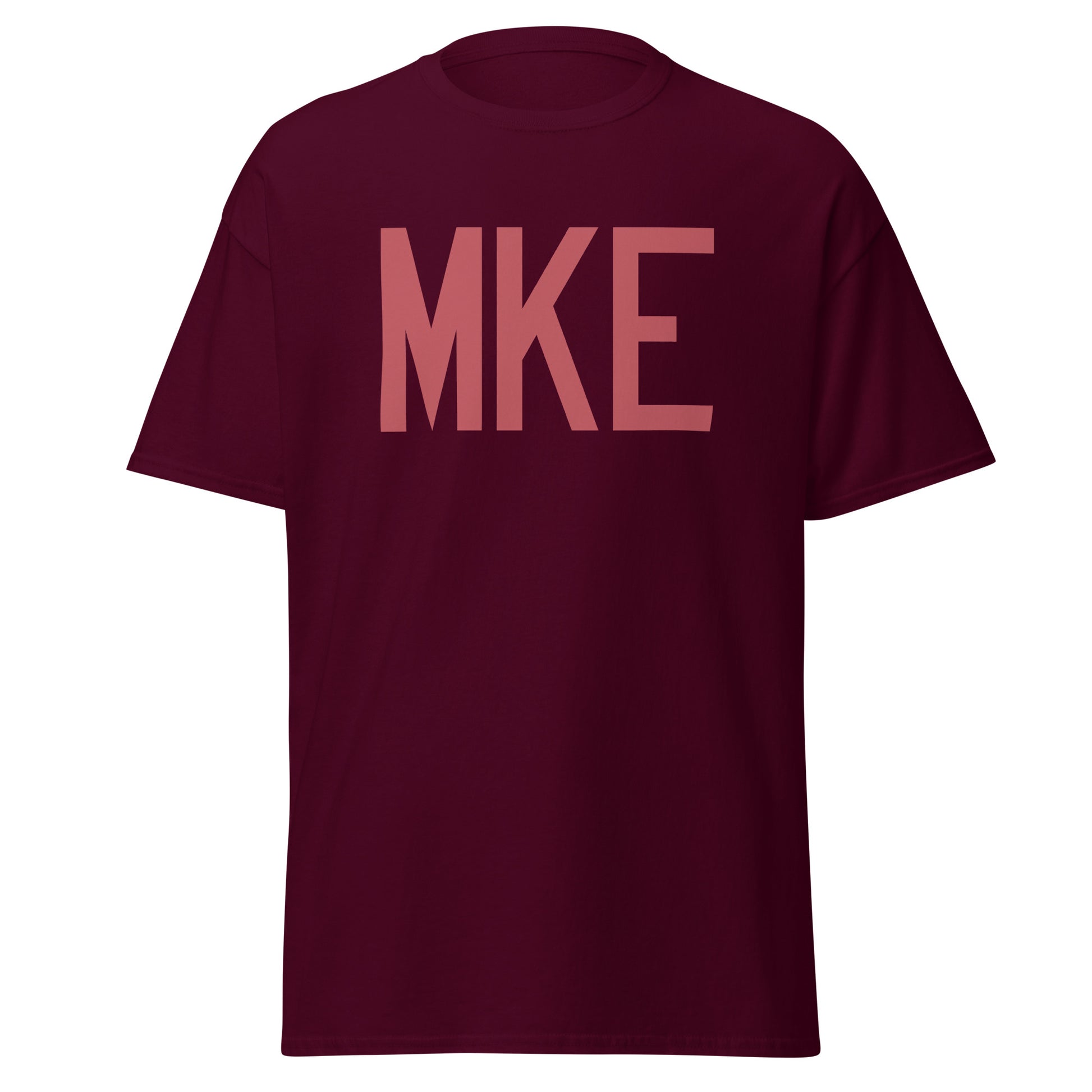 MKE Milwaukee Men's T-Shirt • Air Force Lettering in Deep Pink • YHM Designs - Image 05