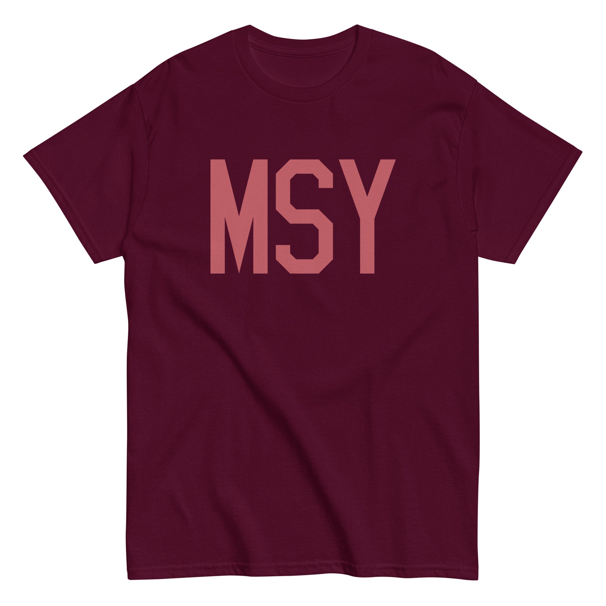 Aviation Enthusiast Men's Tee - Deep Pink Graphic • MSY New Orleans • YHM Designs - Image 01