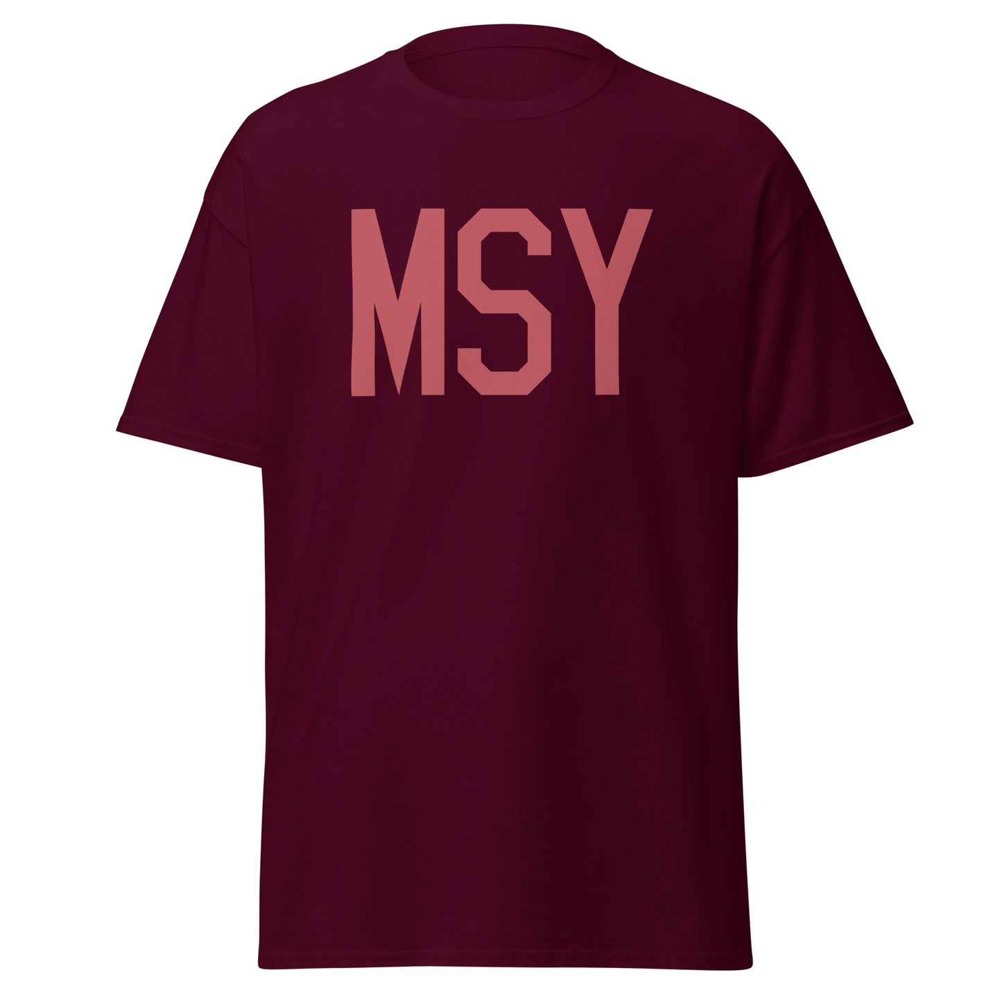Aviation Enthusiast Men's Tee - Deep Pink Graphic • MSY New Orleans • YHM Designs - Image 05