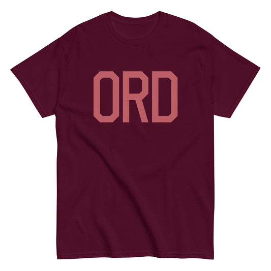 Aviation Enthusiast Men's Tee - Deep Pink Graphic • ORD Chicago • YHM Designs - Image 01