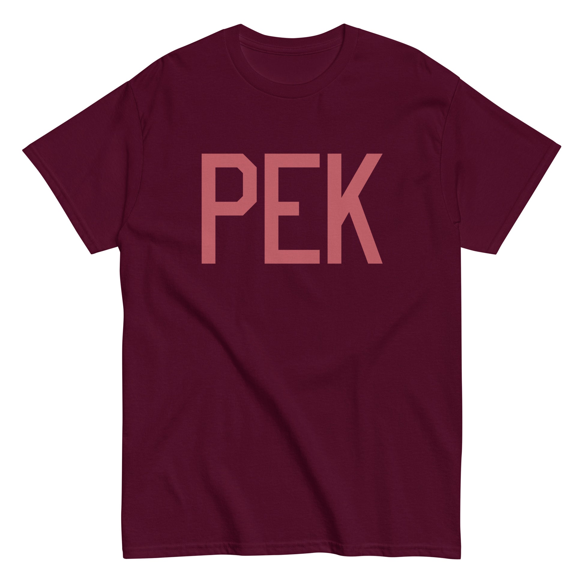 Aviation Enthusiast Men's Tee - Deep Pink Graphic • PEK Beijing • YHM Designs - Image 01