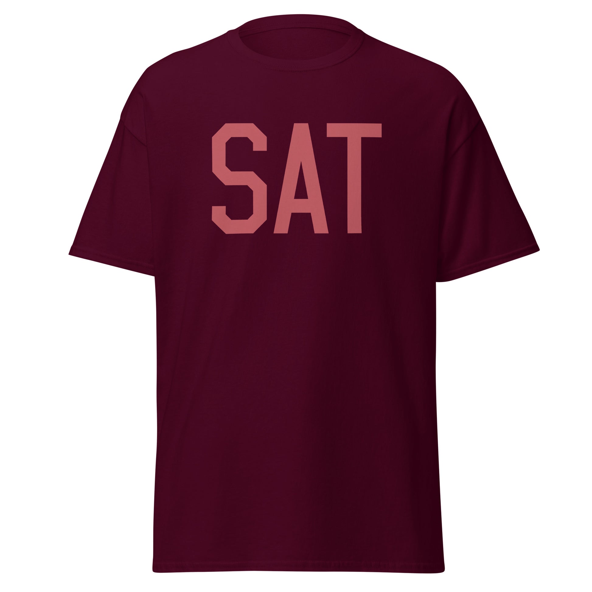 Aviation Enthusiast Men's Tee - Deep Pink Graphic • SAT San Antonio • YHM Designs - Image 05