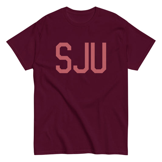 Aviation Enthusiast Men's Tee - Deep Pink Graphic • SJU San Juan • YHM Designs - Image 01