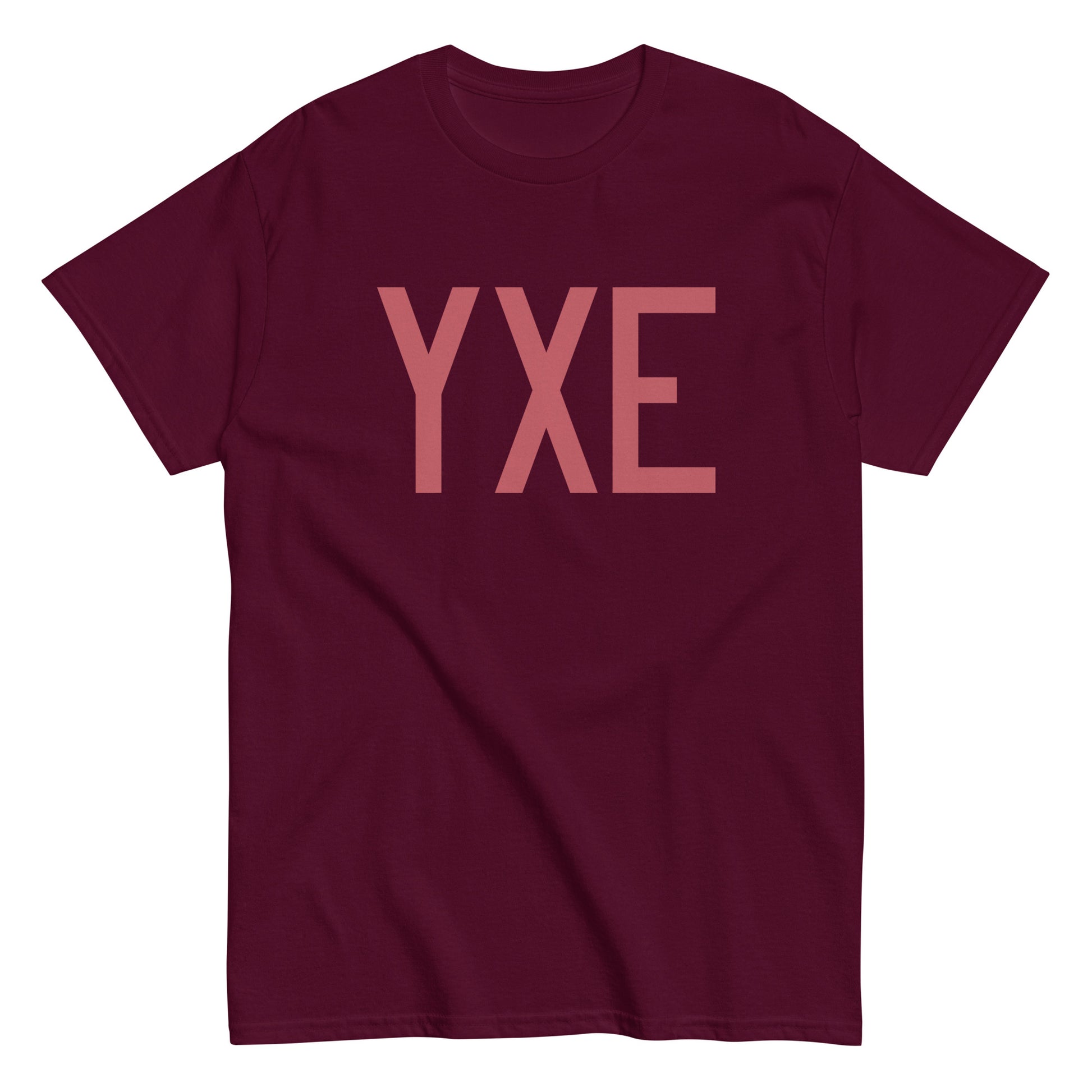 Aviation Enthusiast Men's Tee - Deep Pink Graphic • YXE Saskatoon • YHM Designs - Image 01