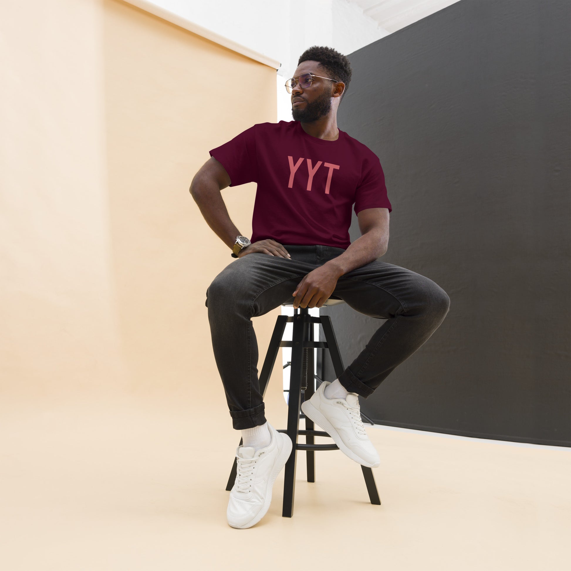 Aviation Enthusiast Men's Tee - Deep Pink Graphic • YYT St. John's • YHM Designs - Image 04