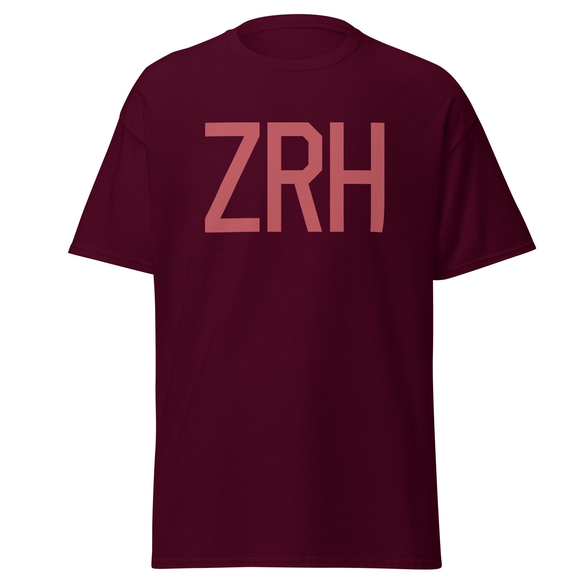 Aviation Enthusiast Men's Tee - Deep Pink Graphic • ZRH Zurich • YHM Designs - Image 05