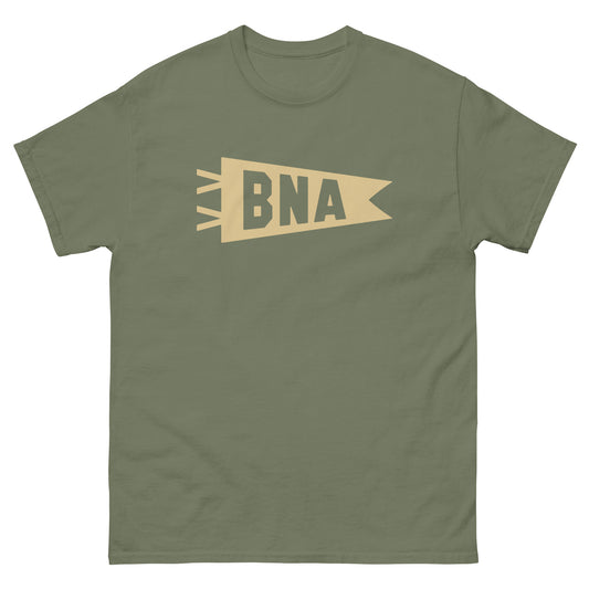 Airport Code Men's T-Shirt - Brown Graphic • BNA Nashville • YHM Designs - Image 01