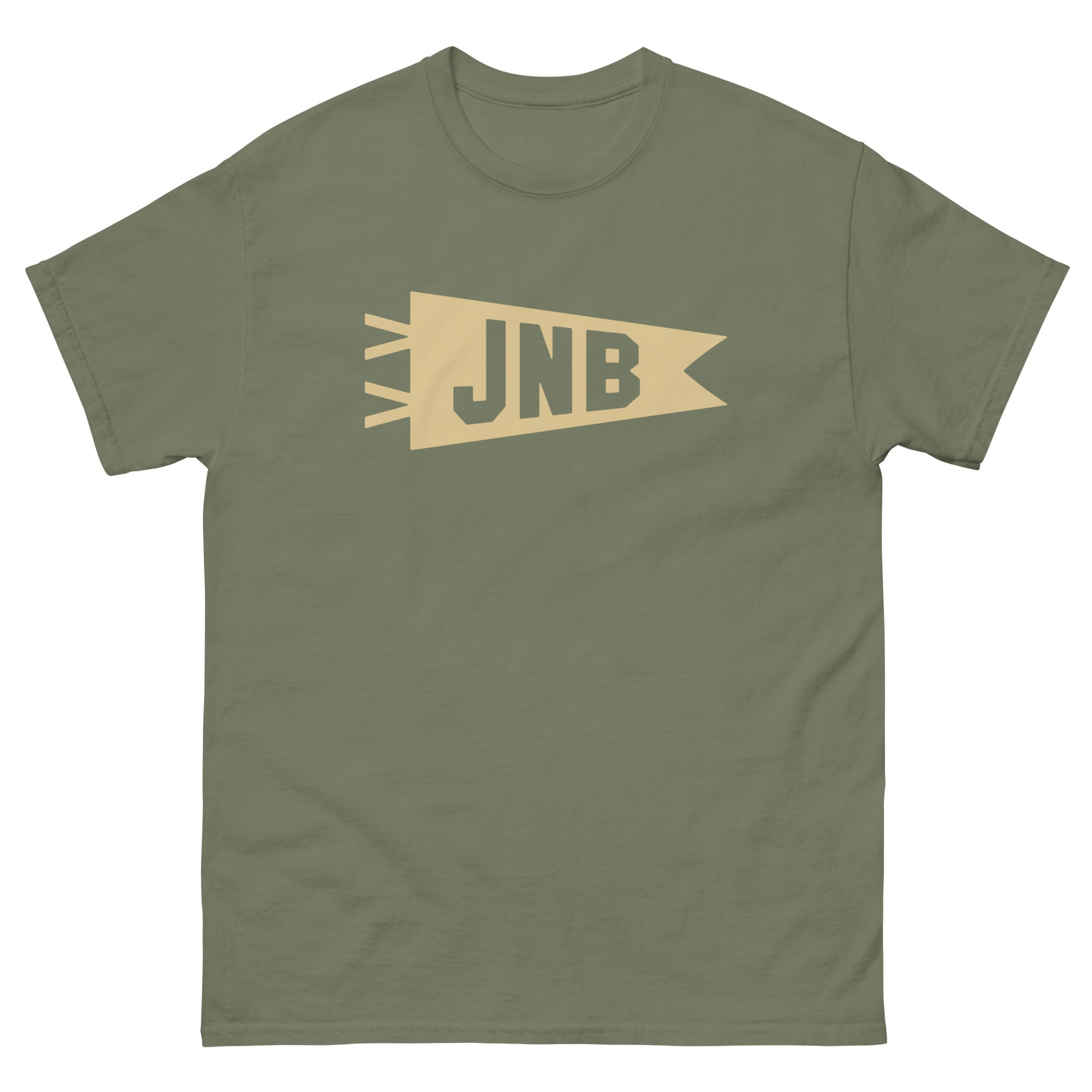 Airport Code Men's T-Shirt - Brown Graphic • JNB Johannesburg Souvenir • YHM Designs - Image 01