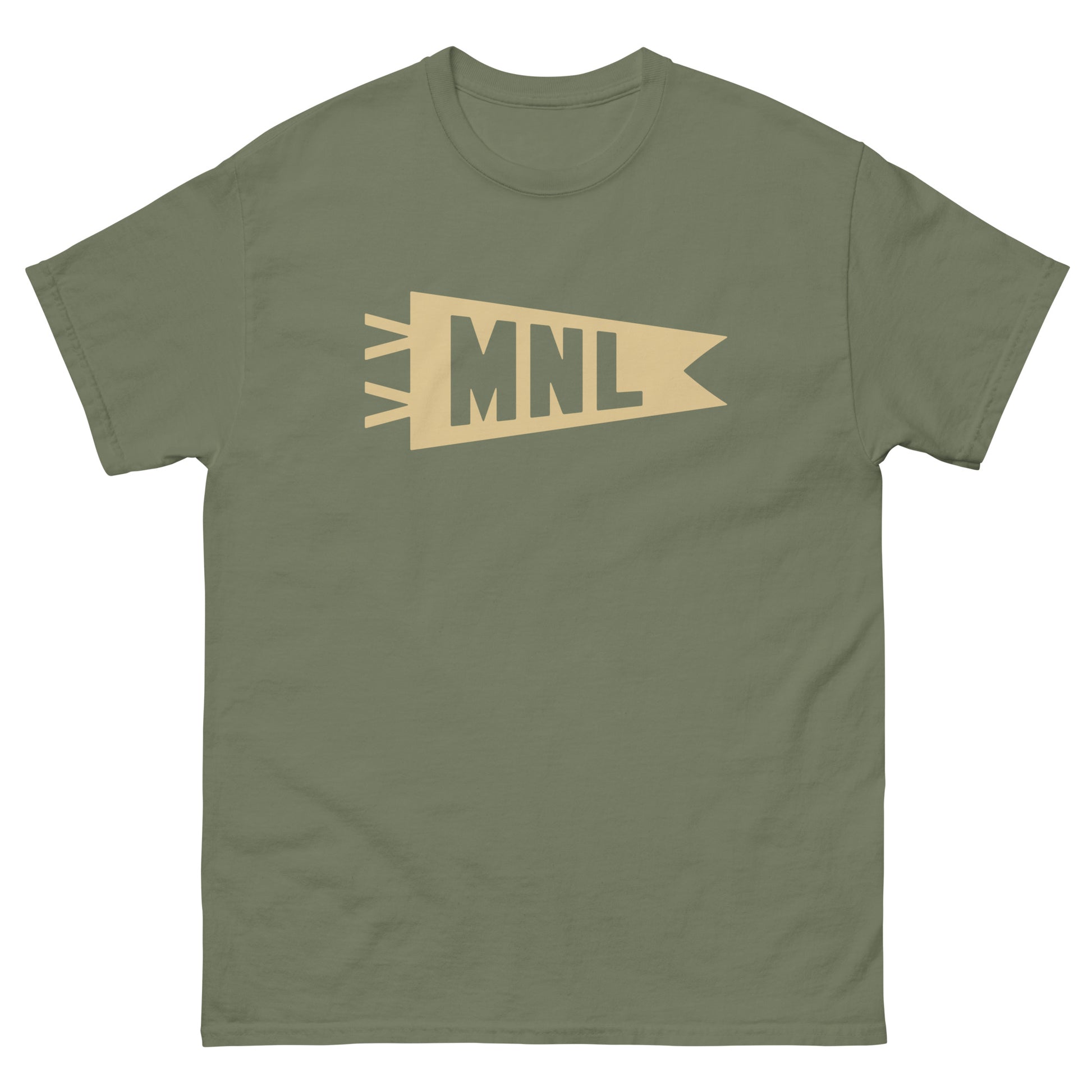Airport Code Men's T-Shirt - Brown Graphic • MNL Manila • YHM Designs - Image 01