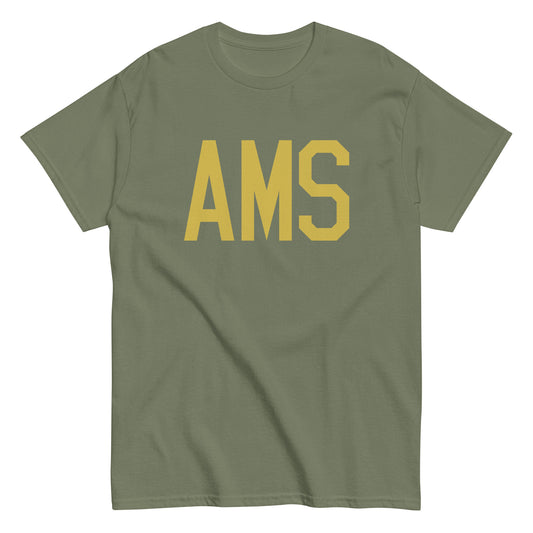 Aviation Enthusiast Men's Tee - Old Gold Graphic • AMS Amsterdam • YHM Designs - Image 02