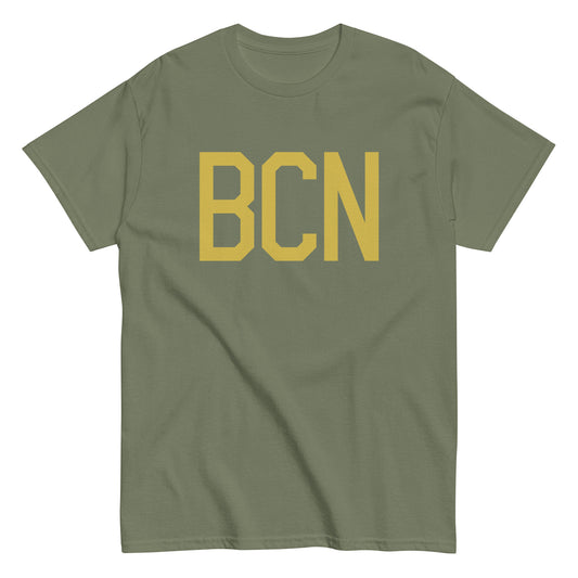 Aviation Enthusiast Men's Tee - Old Gold Graphic • BCN Barcelona • YHM Designs - Image 02