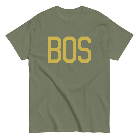 Aviation Enthusiast Men's Tee - Old Gold Graphic • BOS Boston • YHM Designs - Image 02