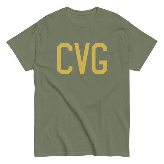 Aviation Enthusiast Men's Tee - Old Gold Graphic • CVG Cincinnati • YHM Designs - Image 02