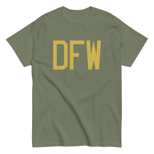 Aviation Enthusiast Men's Tee - Old Gold Graphic • DFW Dallas • YHM Designs - Image 02