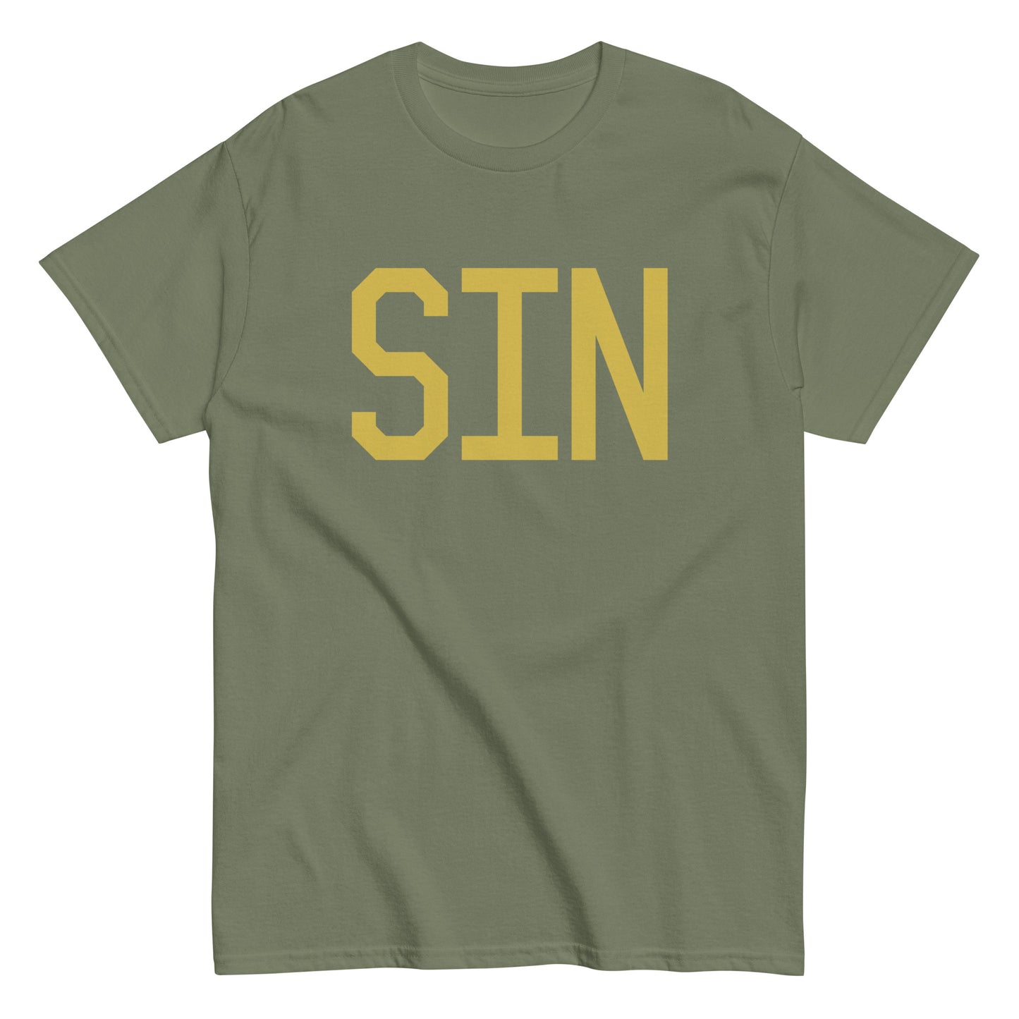 Aviation Enthusiast Men's Tee - Old Gold Graphic • SIN Singapore • YHM Designs - Image 02