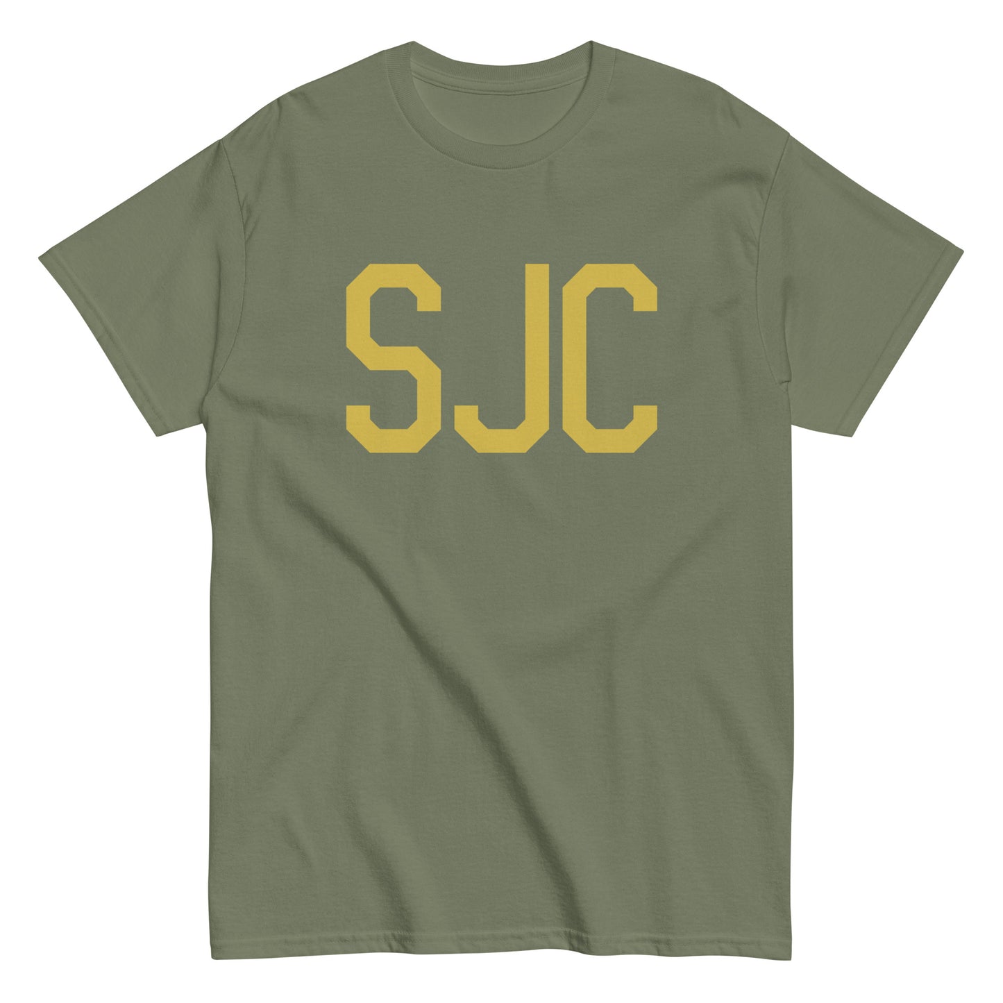 Aviation Enthusiast Men's Tee - Old Gold Graphic • SJC San Jose • YHM Designs - Image 02