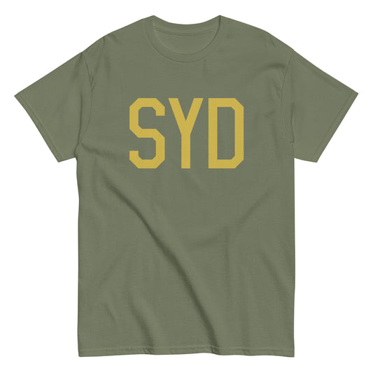 Aviation Enthusiast Men's Tee - Old Gold Graphic • SYD Sydney • YHM Designs - Image 02