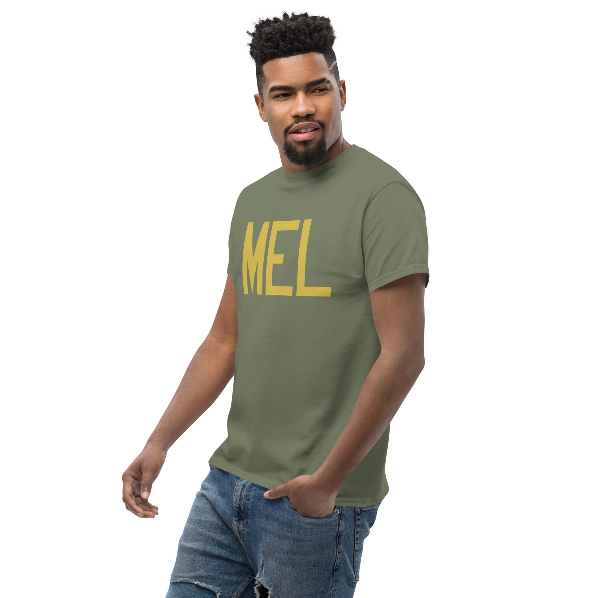 Aviation Enthusiast Men's Tee - Old Gold Graphic • MEL Melbourne • YHM Designs - Image 07