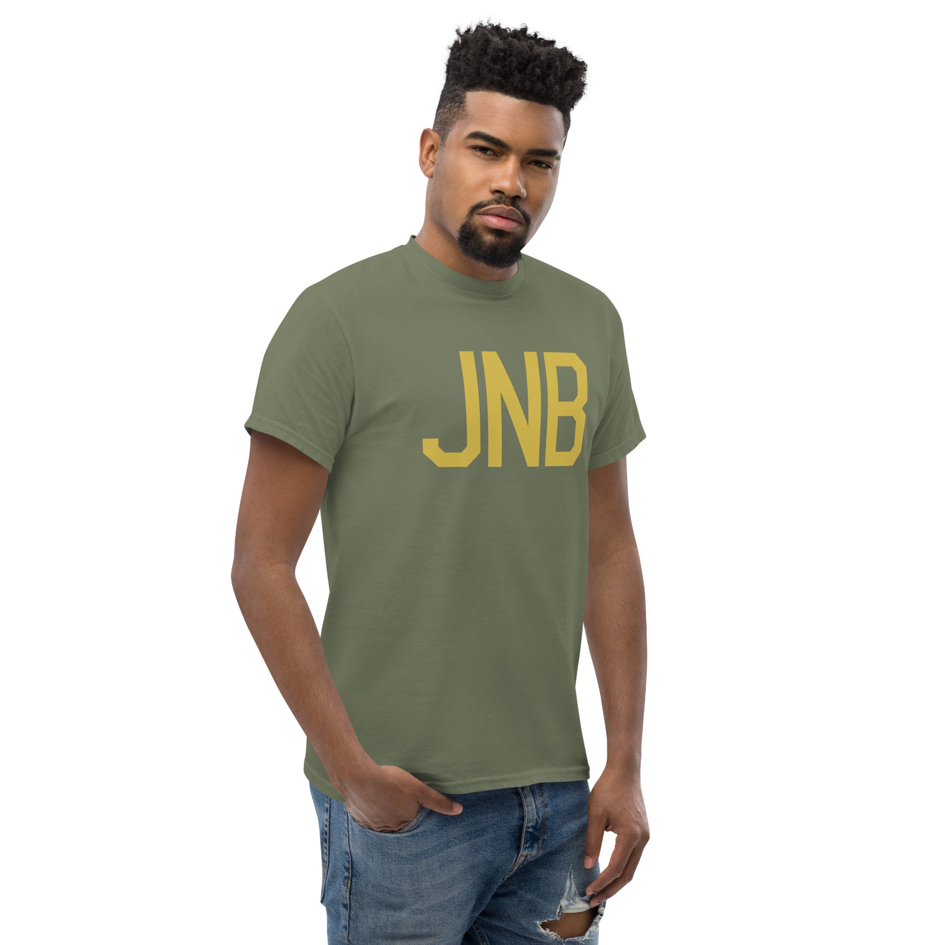 Aviation Enthusiast Men's Tee - Old Gold Graphic • JNB Johannesburg • YHM Designs - Image 08