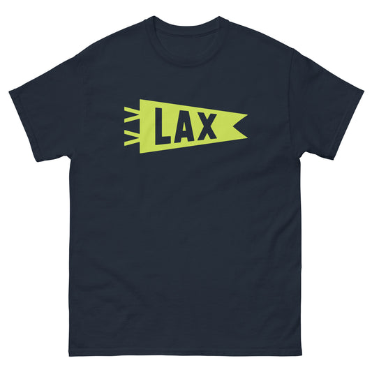Airport Code Men's T-Shirt - Green Graphic • LAX Los Angeles • YHM Designs - Image 01