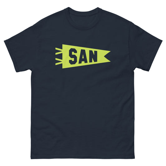 Airport Code Men's T-Shirt - Green Graphic • SAN San Diego • YHM Designs - Image 01