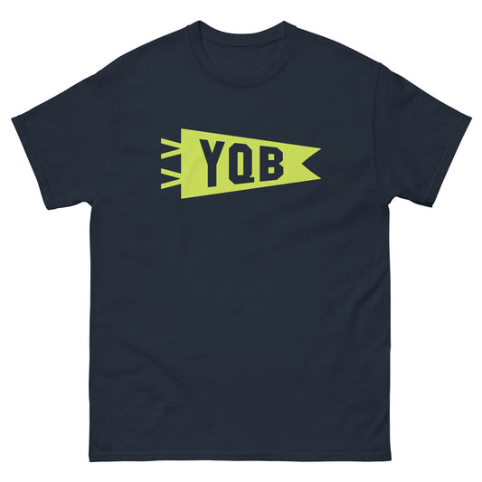 Airport Code Men's T-Shirt - Green Graphic • YQB Quebec City • YHM Designs - Image 01