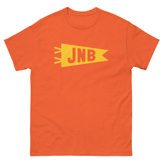 Airport Code Men's T-Shirt - Yellow Graphic • JNB Johannesburg • YHM Designs - Image 02
