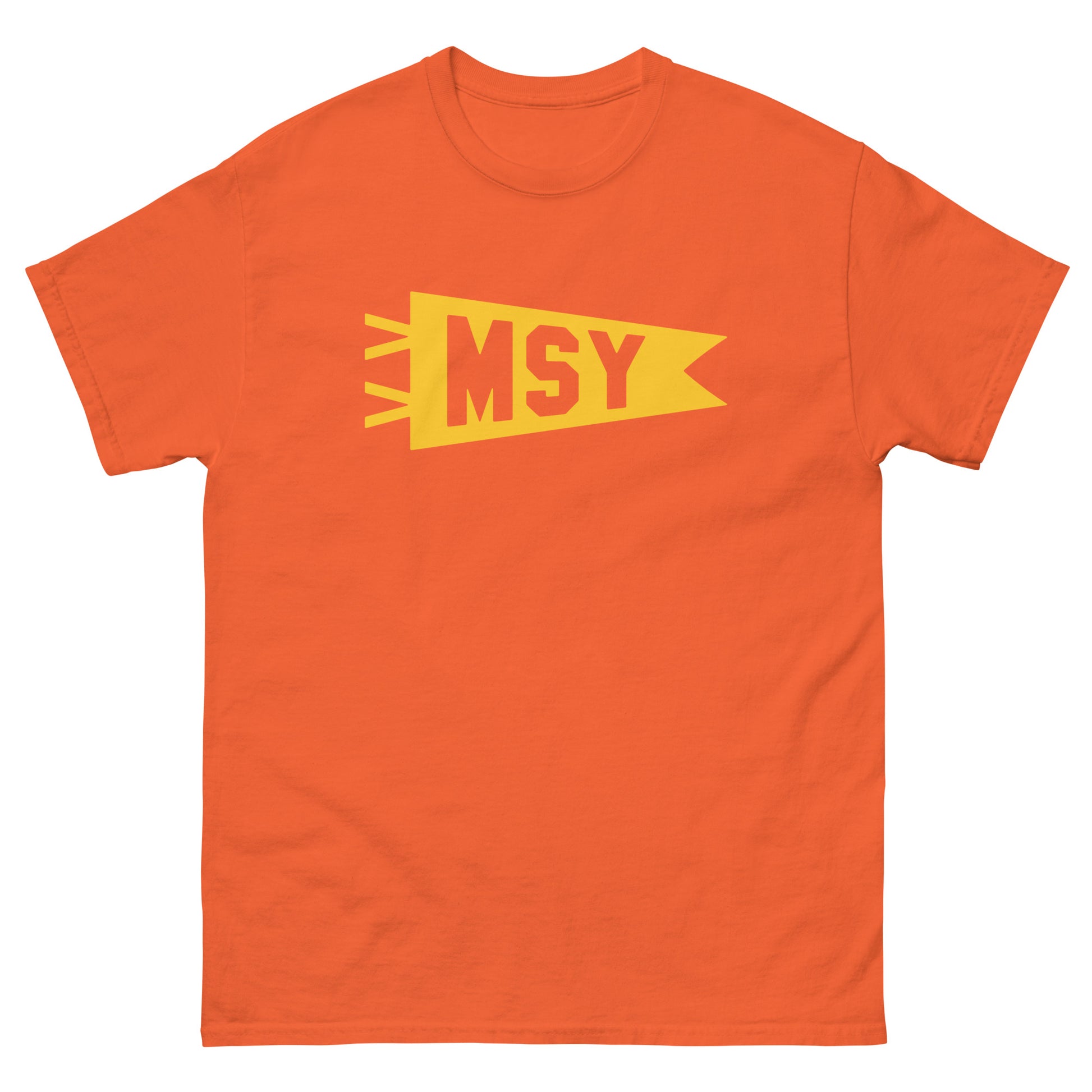 Airport Code Men's T-Shirt - Yellow Graphic • MSY New Orleans Souvenir • YHM Designs - Image 02