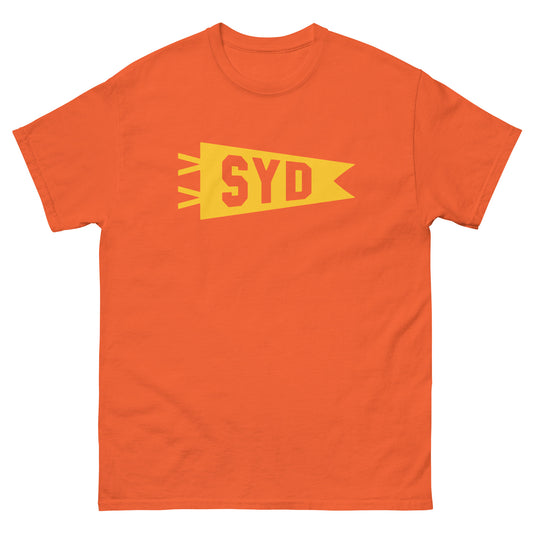 Airport Code Men's T-Shirt - Yellow Graphic • SYD Sydney • YHM Designs - Image 02