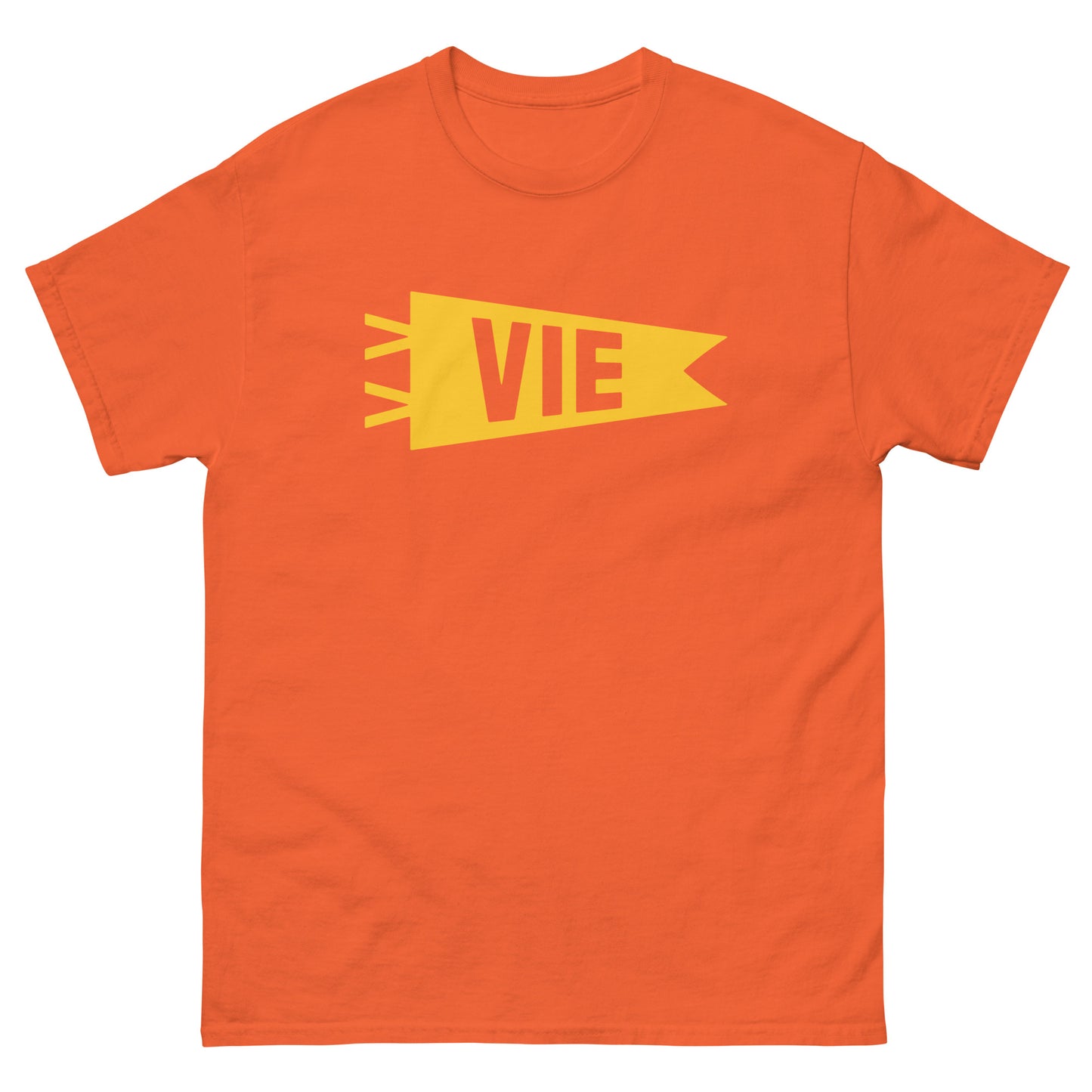 Airport Code Men's T-Shirt - Yellow Graphic • VIE Vienna • YHM Designs - Image 02