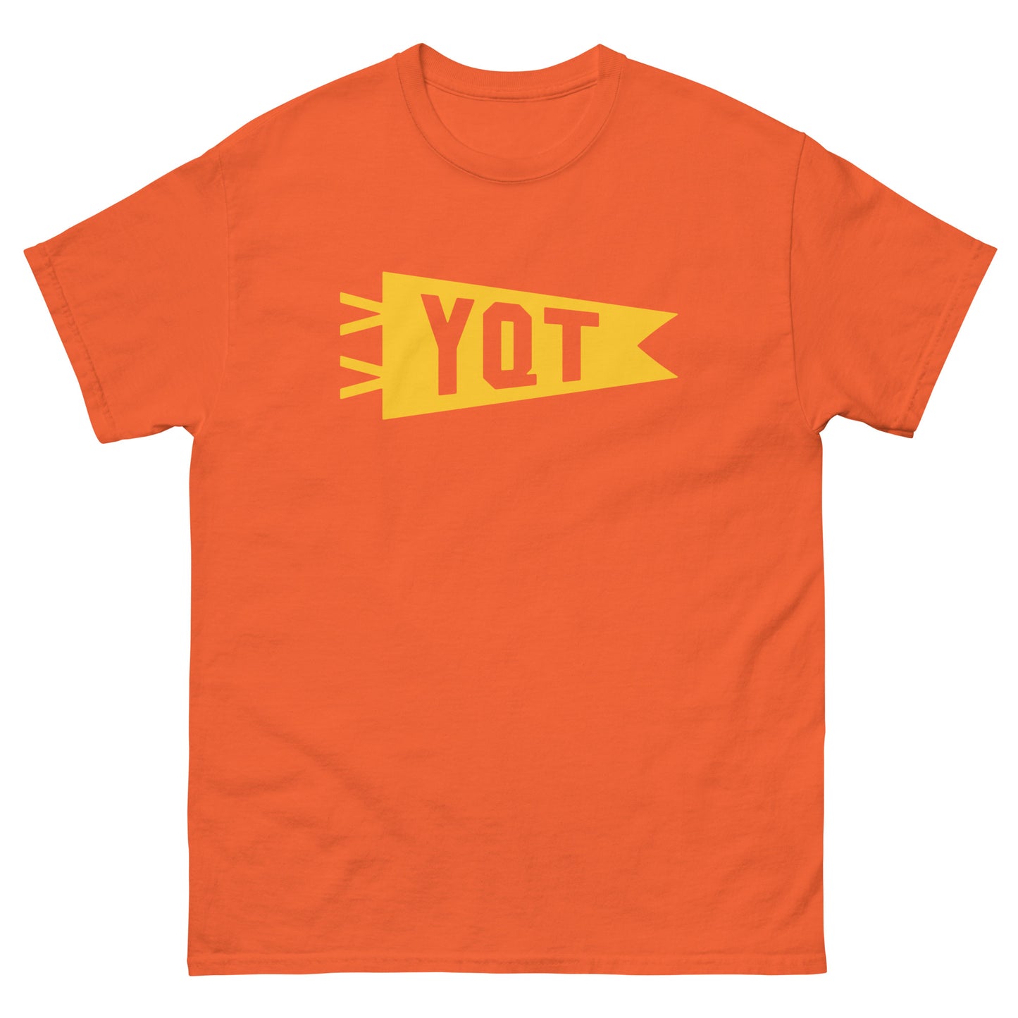 Airport Code Men's T-Shirt - Yellow Graphic • YQT Thunder Bay • YHM Designs - Image 02