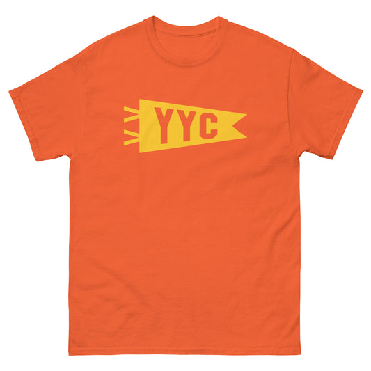 Airport Code Men's T-Shirt - Yellow Graphic • YYC Calgary • YHM Designs - Image 02