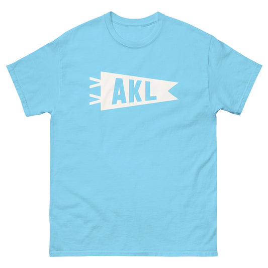 Airport Code Men's T-Shirt - White Graphic • AKL Auckland • YHM Designs - Image 02