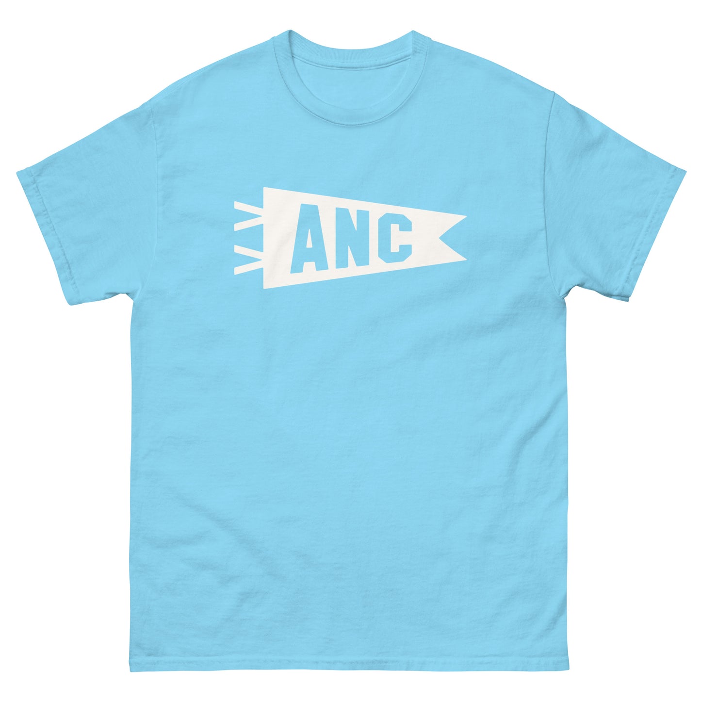 Airport Code Men's T-Shirt - White Graphic • ANC Anchorage • YHM Designs - Image 02