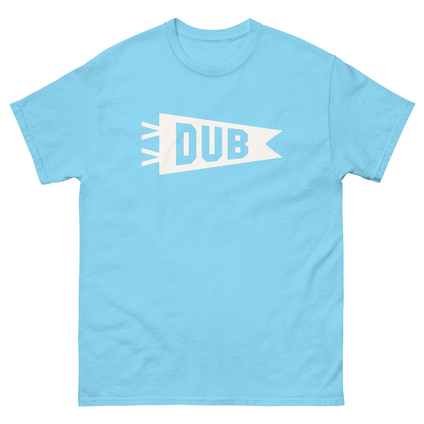 Airport Code Men's T-Shirt - White Graphic • DUB Dublin • YHM Designs - Image 02