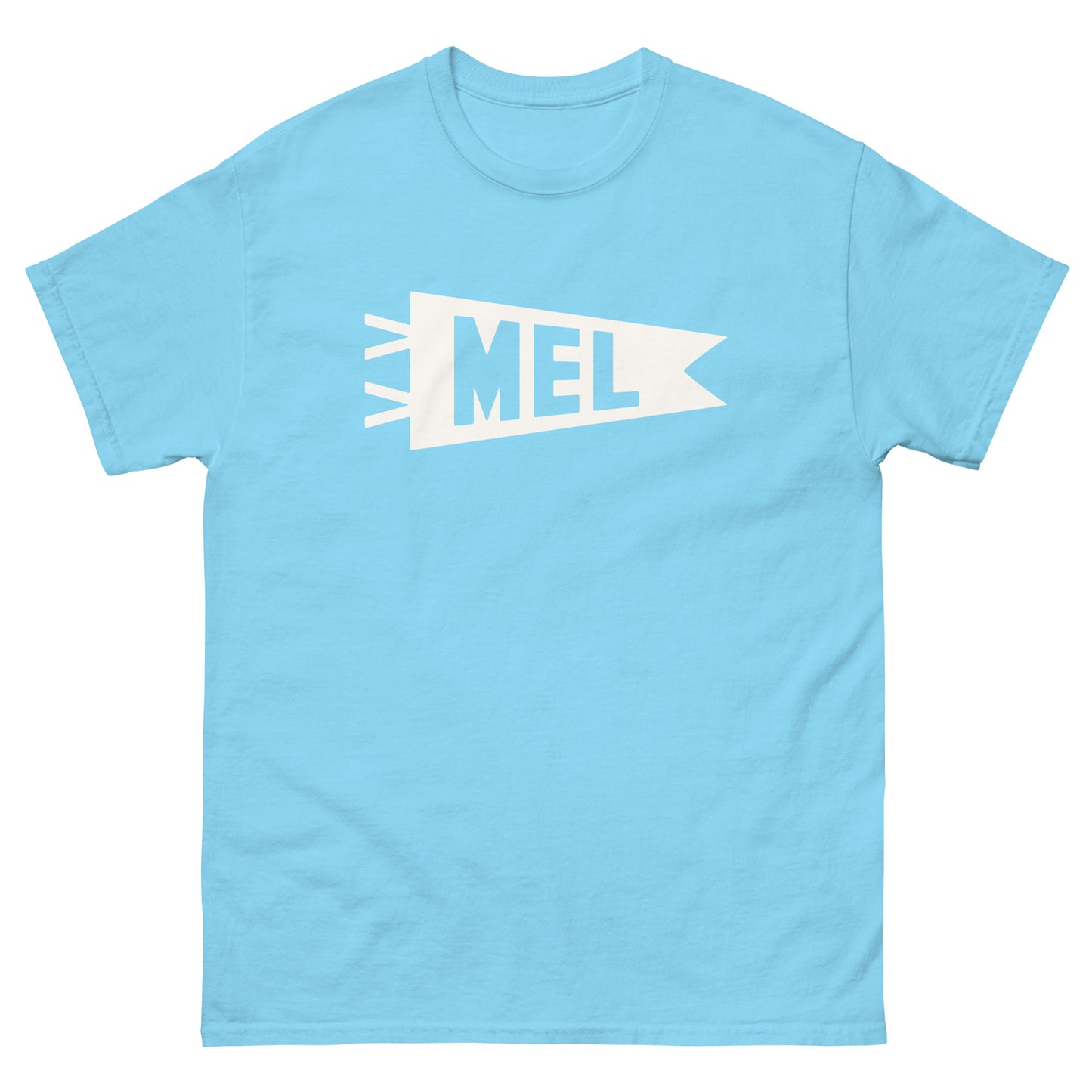 Airport Code Men's T-Shirt - White Graphic • MEL Melbourne Souvenir • YHM Designs - Image 02
