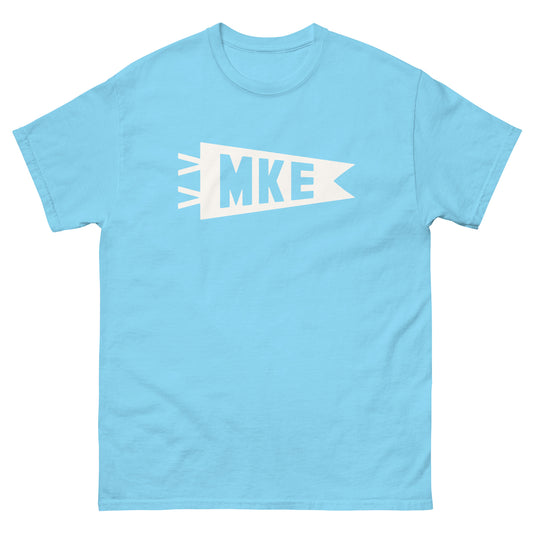 Airport Code Men's T-Shirt - White Graphic • MKE Milwaukee • YHM Designs - Image 02