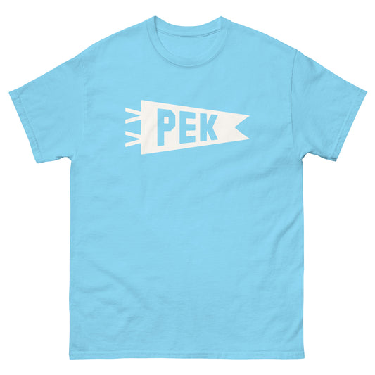 Airport Code Men's T-Shirt - White Graphic • PEK Beijing • YHM Designs - Image 02