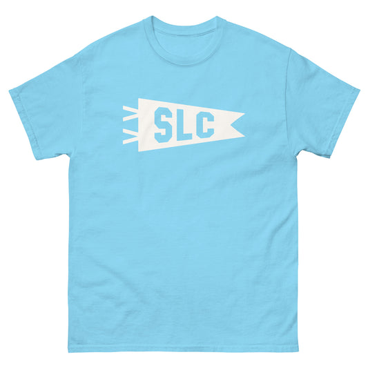 Airport Code Men's T-Shirt - White Graphic • SLC Salt Lake City • YHM Designs - Image 02