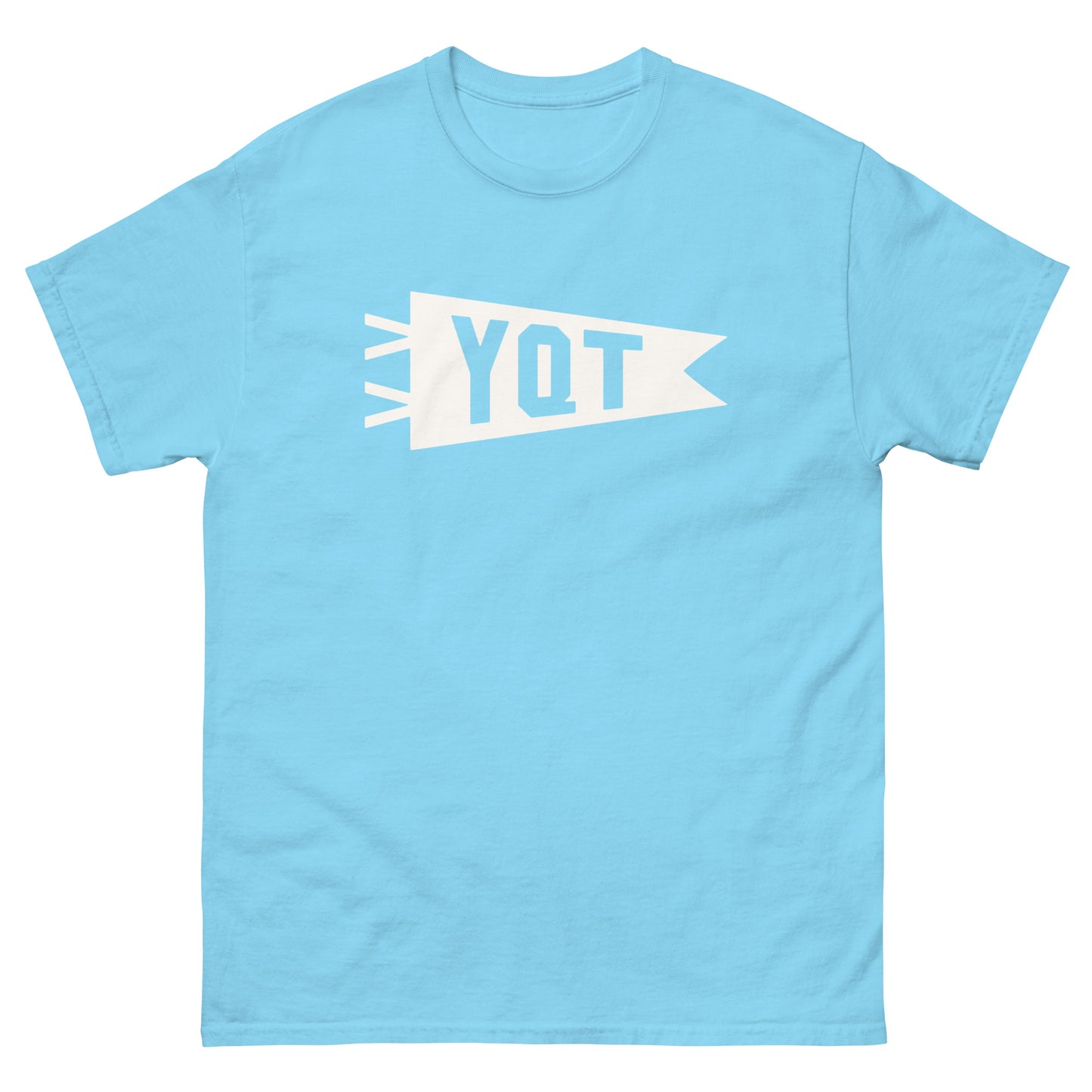 Airport Code Men's T-Shirt - White Graphic • YQT Thunder Bay • YHM Designs - Image 02