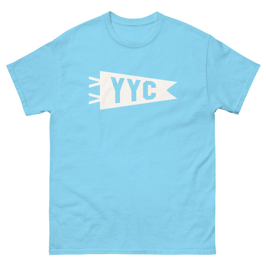 Airport Code Men's T-Shirt - White Graphic • YYC Calgary • YHM Designs - Image 02