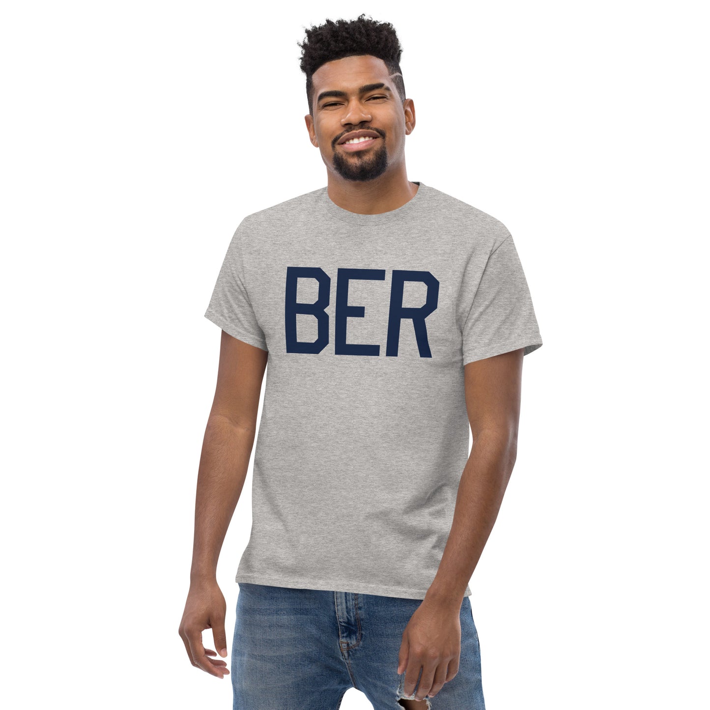 Aviation-Theme Men's T-Shirt - Navy Blue Graphic • BER Berlin • YHM Designs - Image 06
