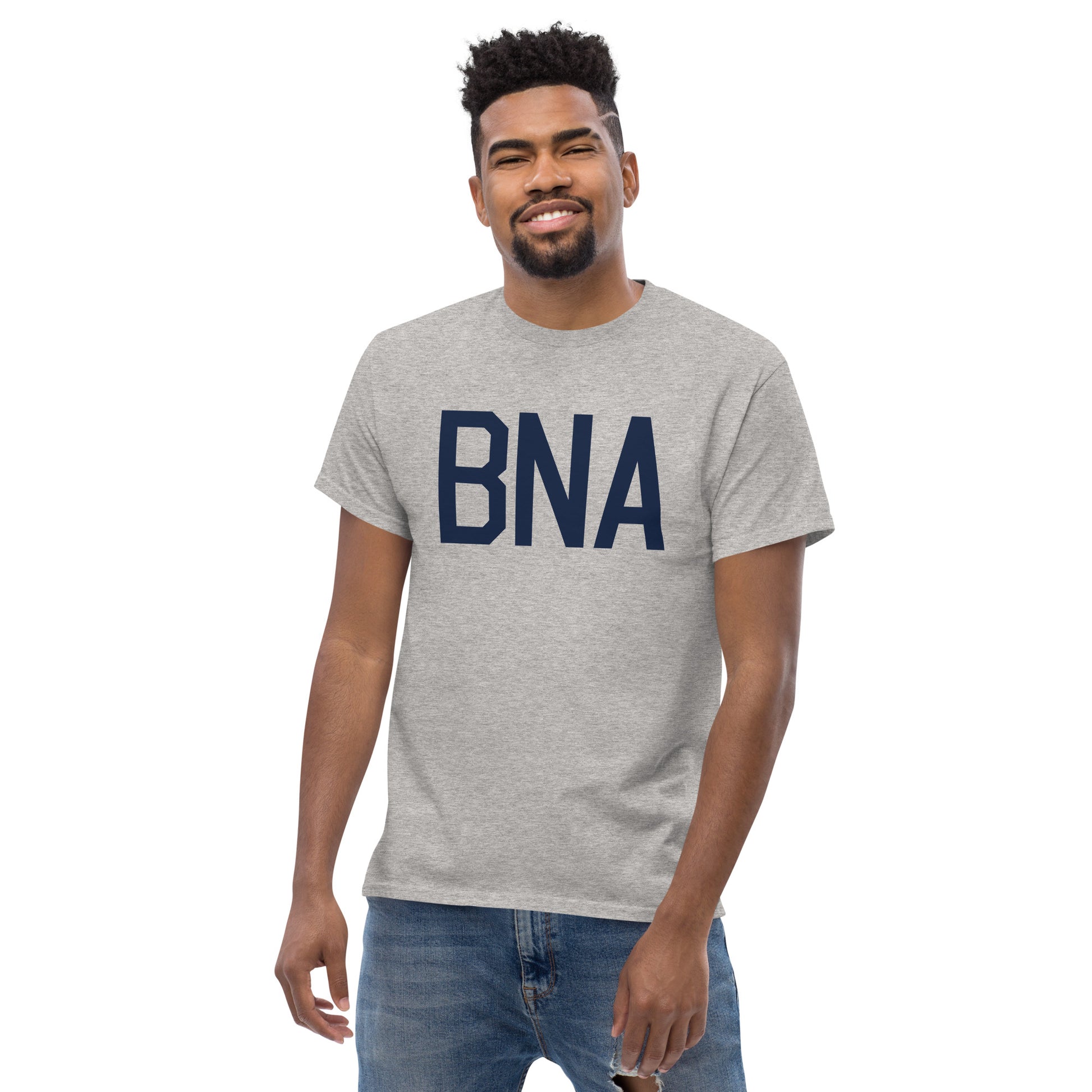 Aviation-Theme Men's T-Shirt - Navy Blue Graphic • BNA Nashville • YHM Designs - Image 06