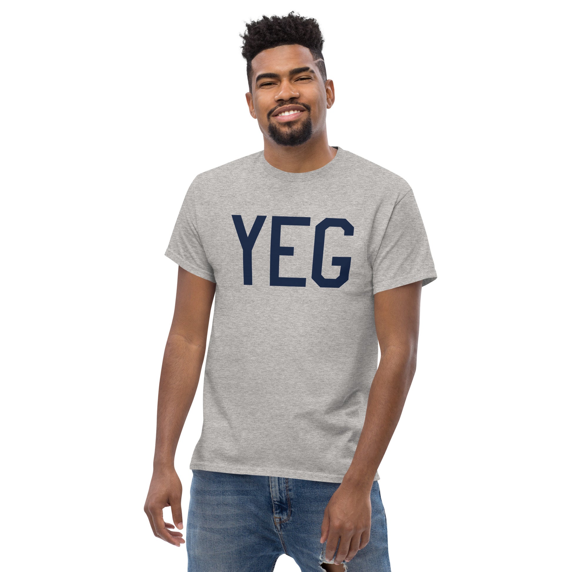 Aviation-Theme Men's T-Shirt - Navy Blue Graphic • YEG Edmonton • YHM Designs - Image 06