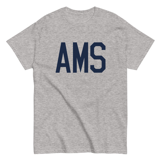 Aviation-Theme Men's T-Shirt - Navy Blue Graphic • AMS Amsterdam • YHM Designs - Image 02
